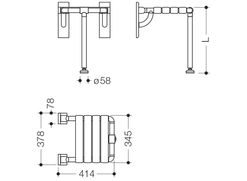 801.51B203S складное сиденье HEWI Edition matt | Polyamid  - Вид №5