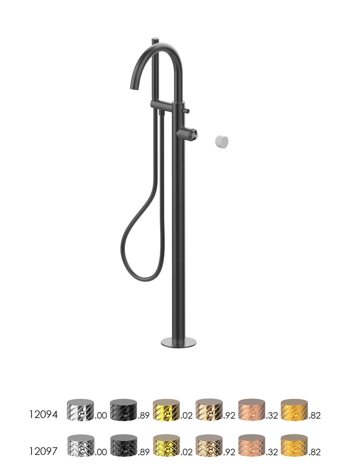 Однорычажный смеситель для ванны с ручным душем Rubinetterie Frattini Pepe XLS ARCH-00055154 - Вид №11