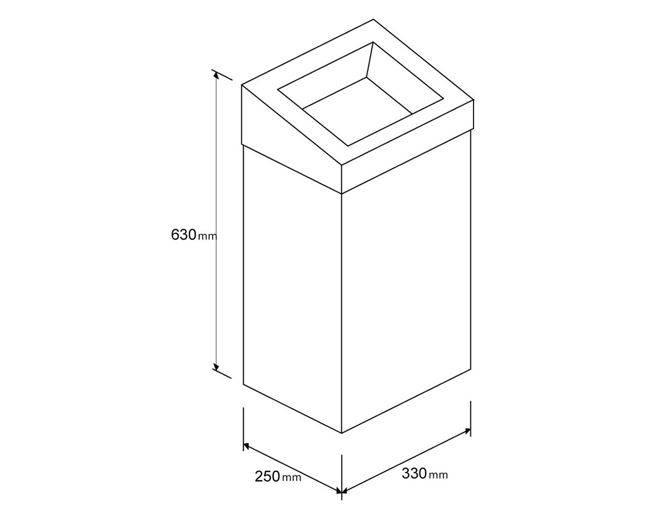 KSM172 Открытый контейнер для мусора STELLA Anti-FingerPrint, 47 л, матовая сталь с покрытием AFP Merida  - Вид №2