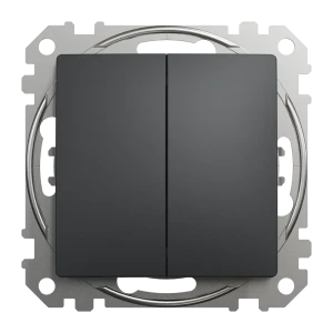 Выключатель встраиваемый Systeme Electric Sedna Design 2 клавиши, цвет антрацит