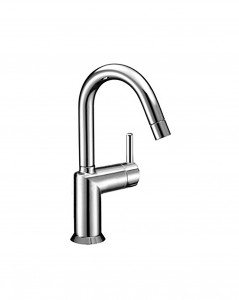 1804F  Смеситель для раковины на 1 отверстиевылет 13 см ручка поворотный излив ограничитель потока воды до 5 л/мин при 3 бар подводка с донным клапаном Fantini Rubinetti CAFÈ