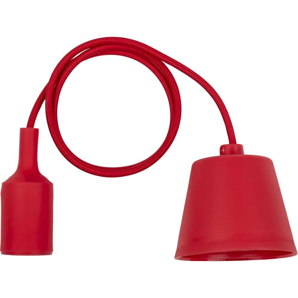 Патрон подвесной TDM Electric E27 с кабелем 1 м в красном исполнении 84833445 STLM-0055820 - Вид №1