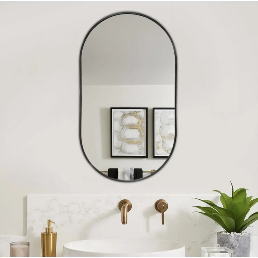 Зеркало Santreyd Metal Lux овальное черное 40×90 см для интерьера 87480810 STLM-1330401