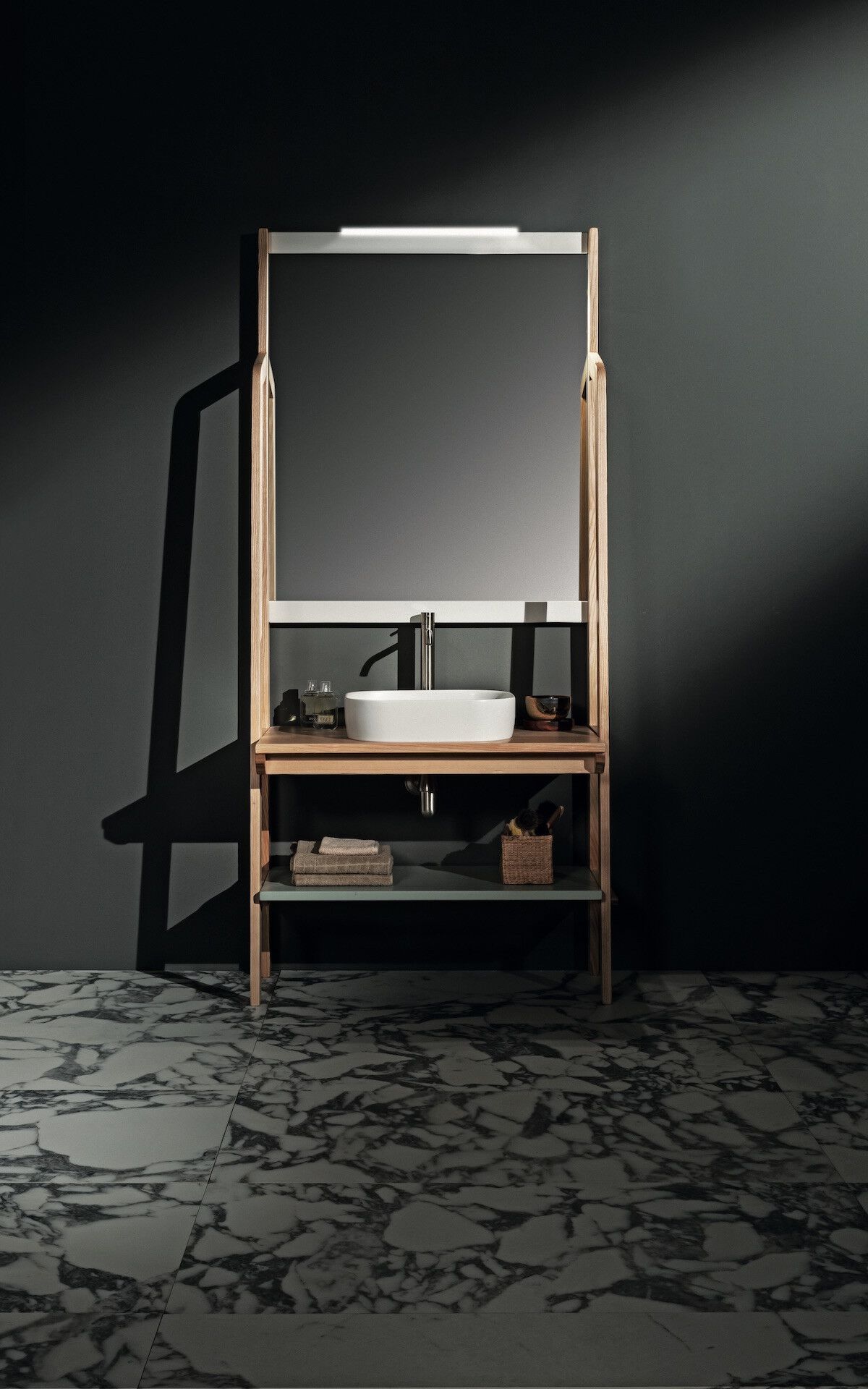 Напольная раковина из ясеня с зеркалом Gaia Mobili Contemporary ARCH-00003243