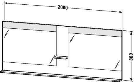 VE736307171 Vero Зеркало с полочками сбоку и внизу Средиземноморский дуб Duravit - Вид №1