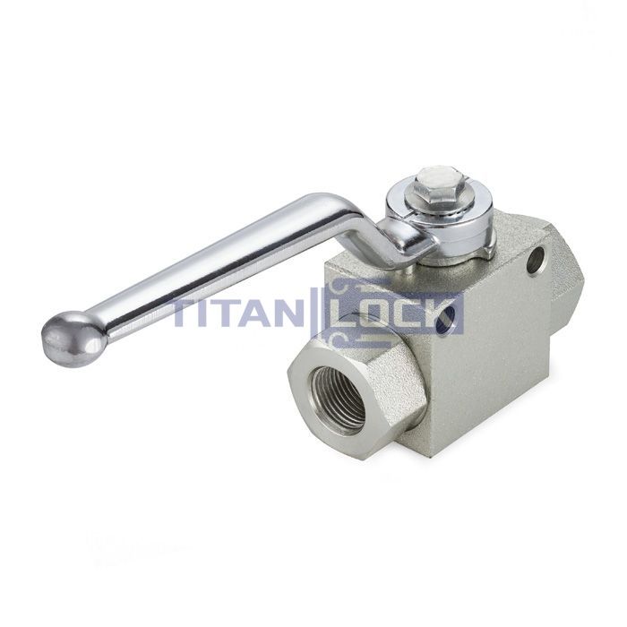 Гидравлический шаровой кран, 1/4", типа ВР-ВР, с креп. отв., сталь TLHYDV1/4F TITAN LOCK 
