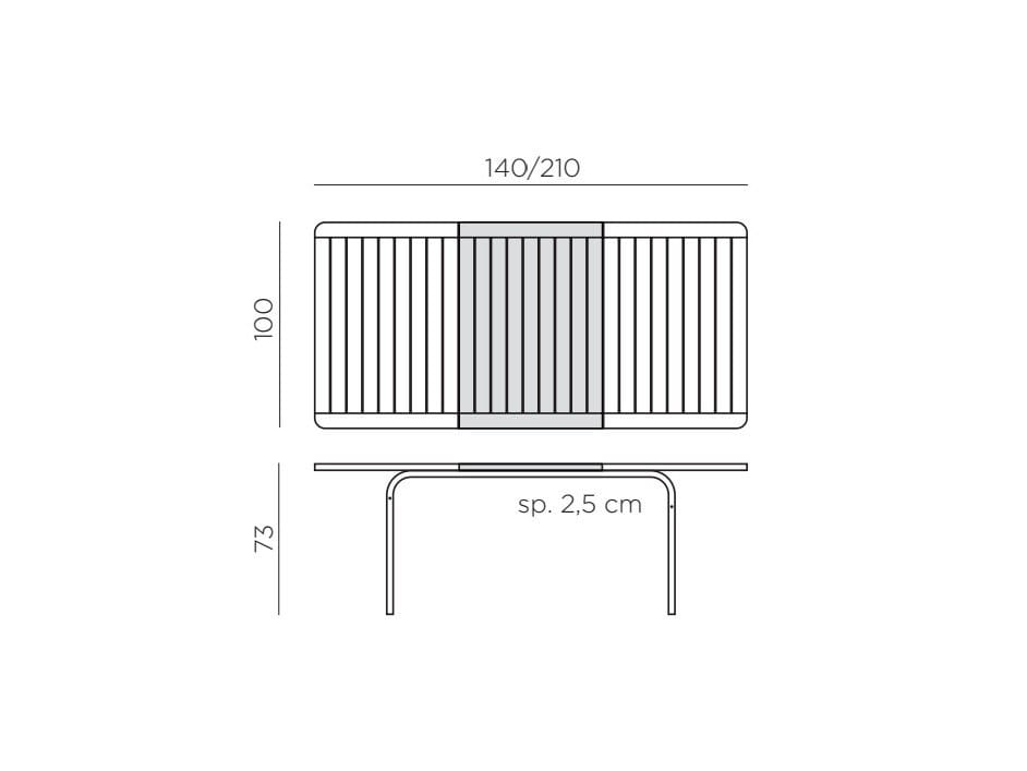 DurelTOP выдвижной прямоугольный садовый стол Nardi Лавр-Пальма ARCH-00000554 - Вид №7