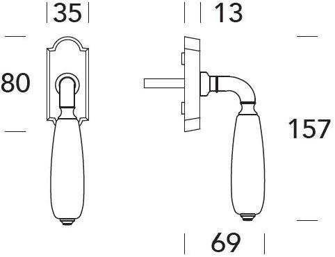 Reguitti Оконная ручка dk на розе Cinzia A069dk01488 - Вид №2