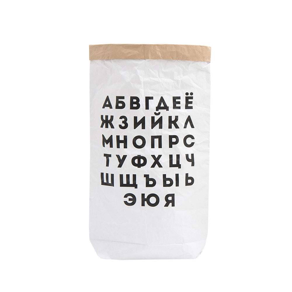 Эко-мешок для игрушек Alphabet из крафт бумаги VAMVIGVAM  282065 Белый;бежевый Santreyd  - Вид №7