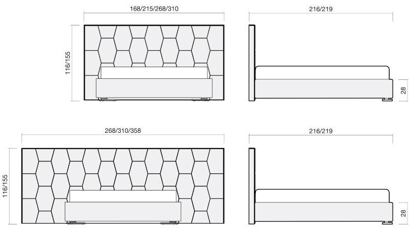 Chaarme Letti Кровать-контейнер из экокожи с обитым изголовьем sun-id-1374075 - Вид №3