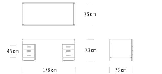 Прямоугольный стол с ящиками THONET S 285 ARCH-00136178 - Вид №2