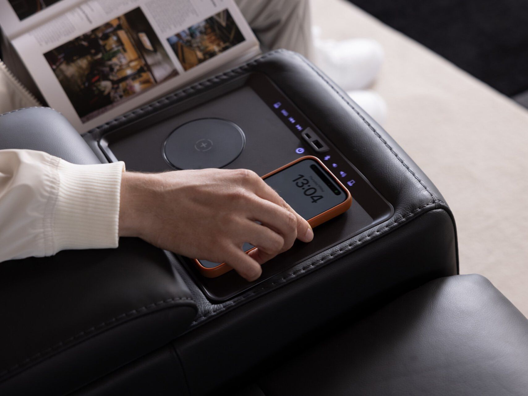 2 местный домашний кинотеатр кожаный диван Sofanella Soleto ARCH-00132022 - Вид №6