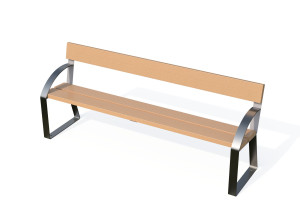 Деревянная скамья со спинкой