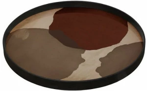 Ethnicraft Круглый поднос из дерева и стекла Translucent silhouettes 20439