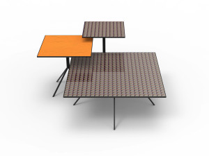 Квадратный металлический журнальный столик