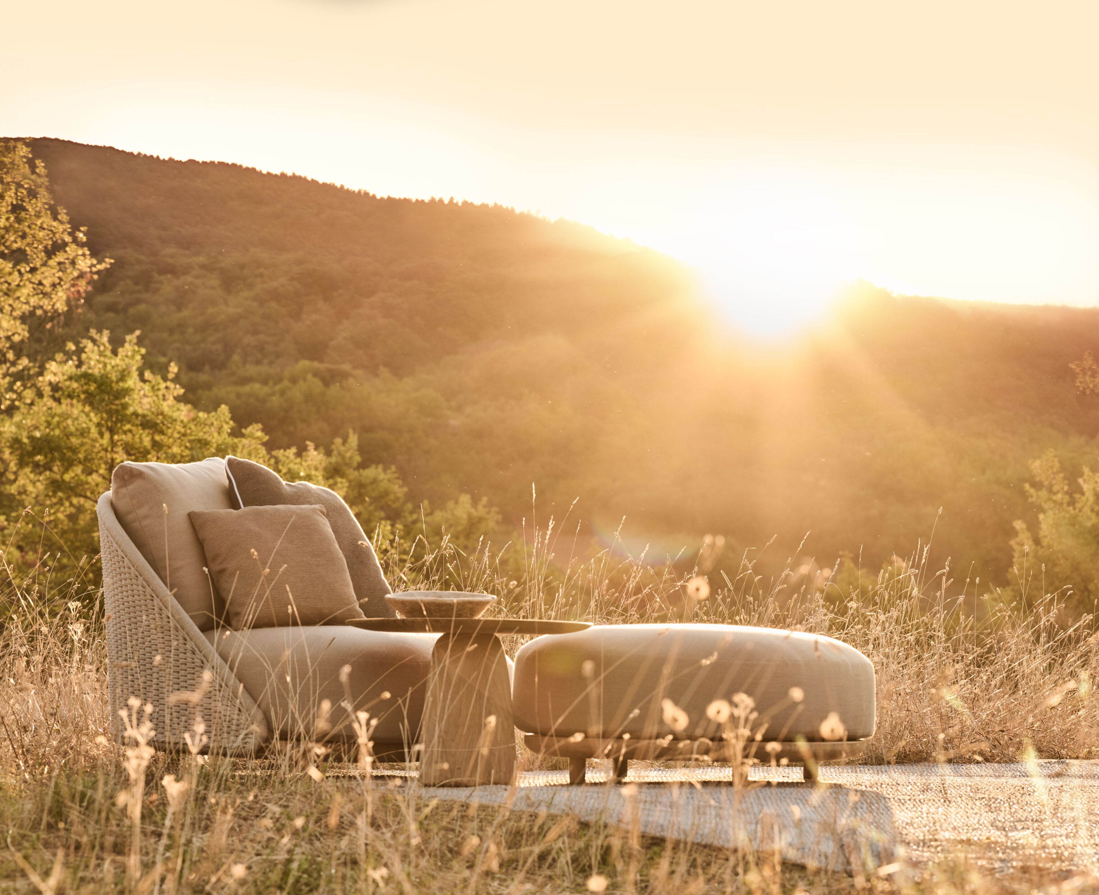Pouf in teak TRIBÙ гелий ARCH-00120791 - Вид №4