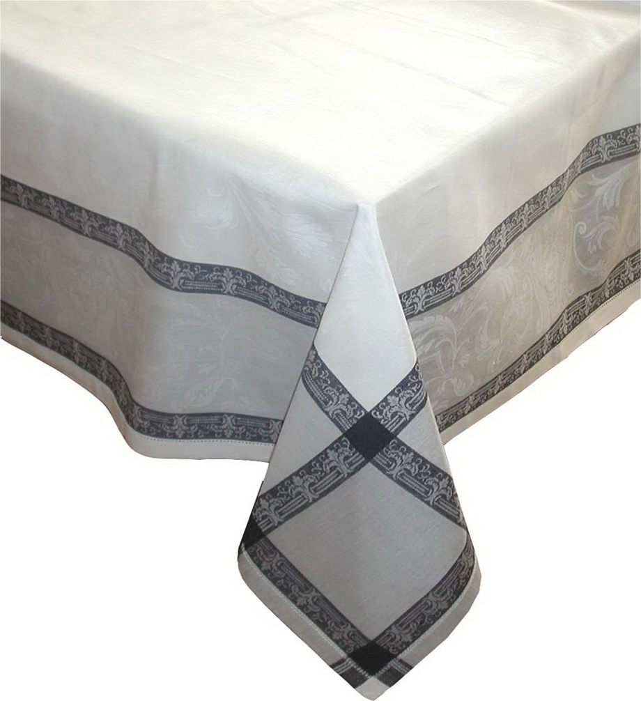 10610825 Яковлевский жаккард Скатерть квадратная Яковлевский Жаккард Ренессанс 150х150см белая с черной каймой, полулен Ткань 