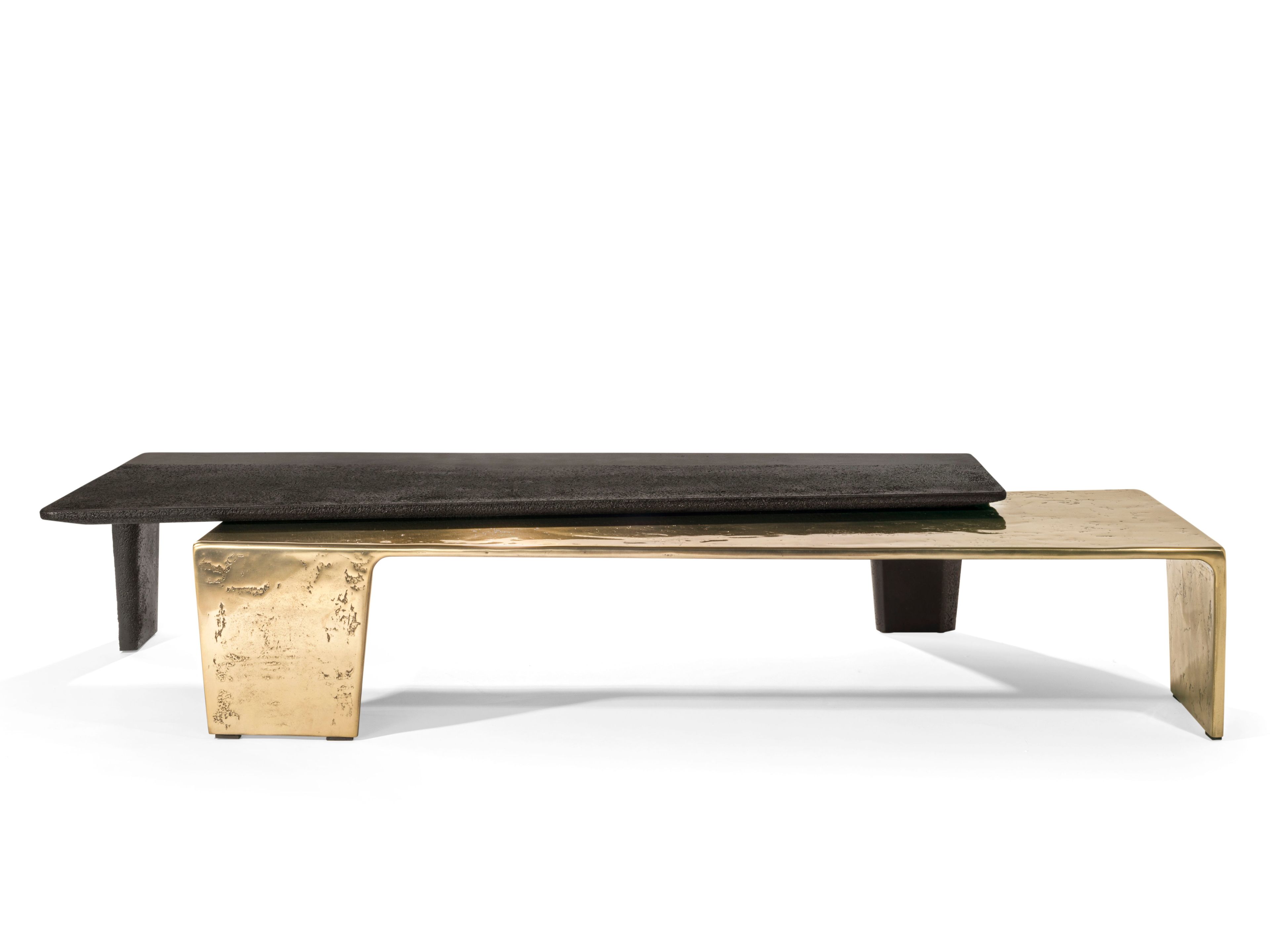 Гостиная бетон низкий прямоугольный журнальный столик Visionnaire Lego ARCH-00069707