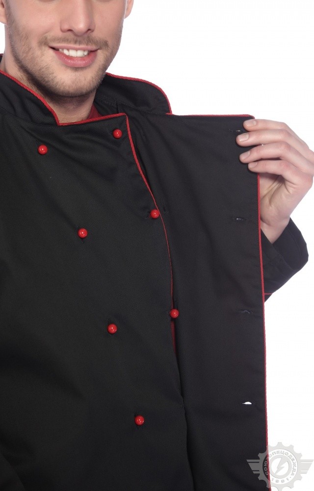 66013 Куртка поварская "Люкс" черная  Повар  размер 56-58/182-188 Спецодежда  - Вид №7