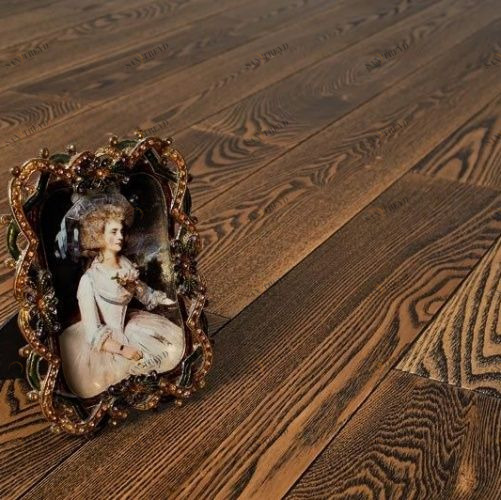 Массивная доска Amber Wood Коттедж Ясень с брашью (Текстурированная) 300-1800х120 мм 2600300291