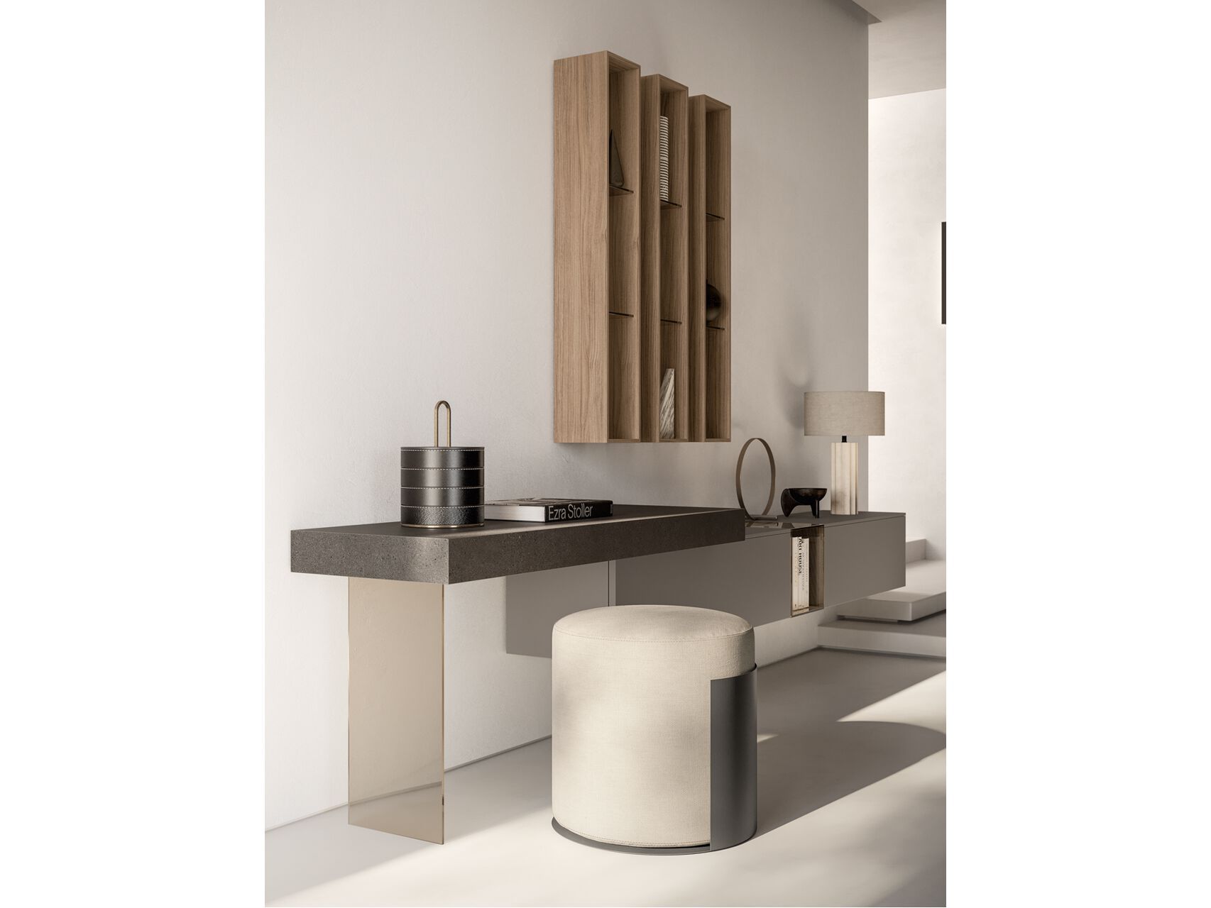 Круглый пуф из ткани Santalucia Mobili Homy ARCH-00019180 - Вид №1