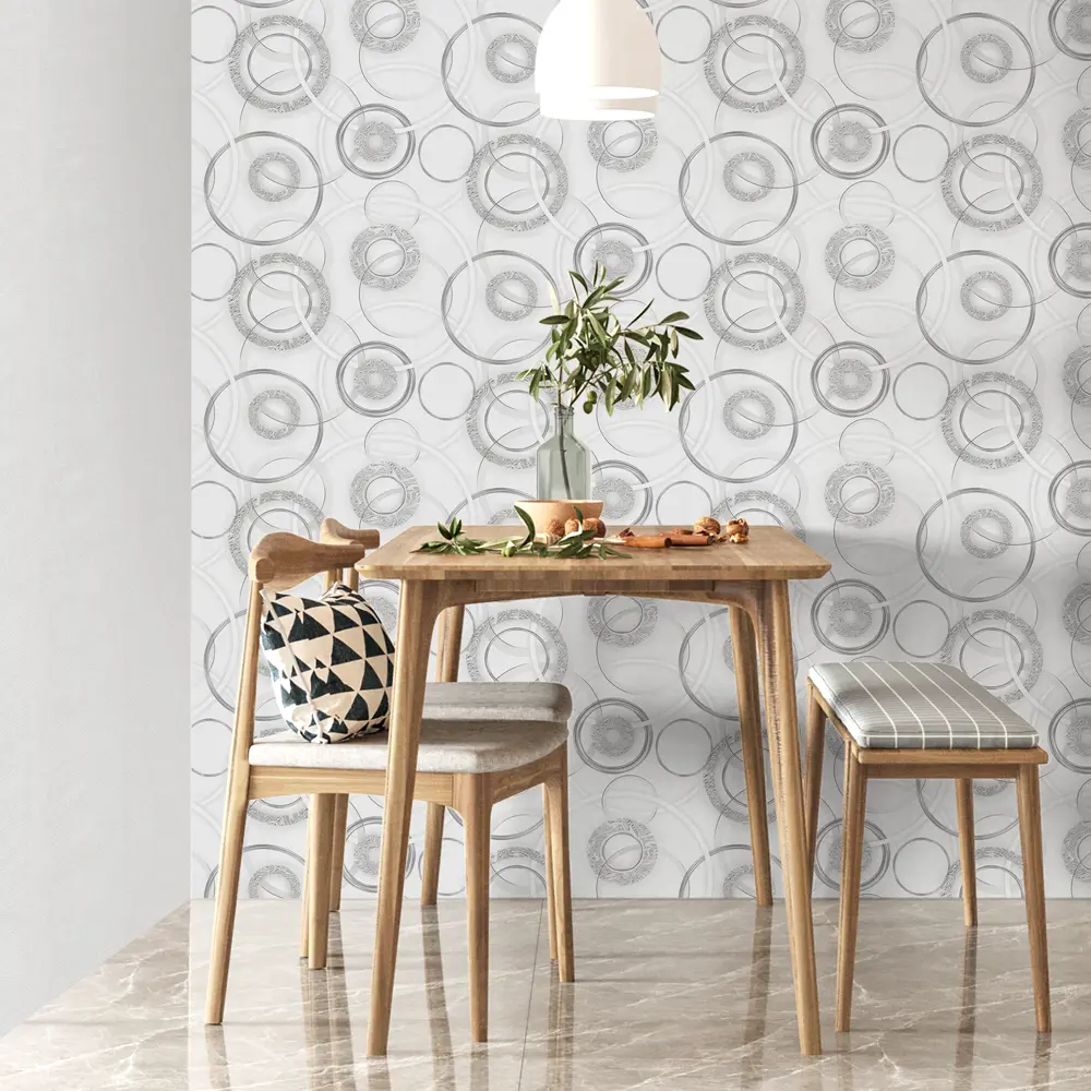 Обои бумажные Московская обойная фабрика Рондо белые 0.53 м 6306-1 STLM-2048178 - Вид №3