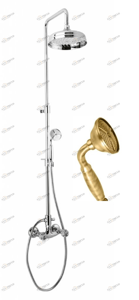 Душевая стойка со смесителем для верхнего и ручного душа CEZARES ATLANTIS-CD-02-Sw/M