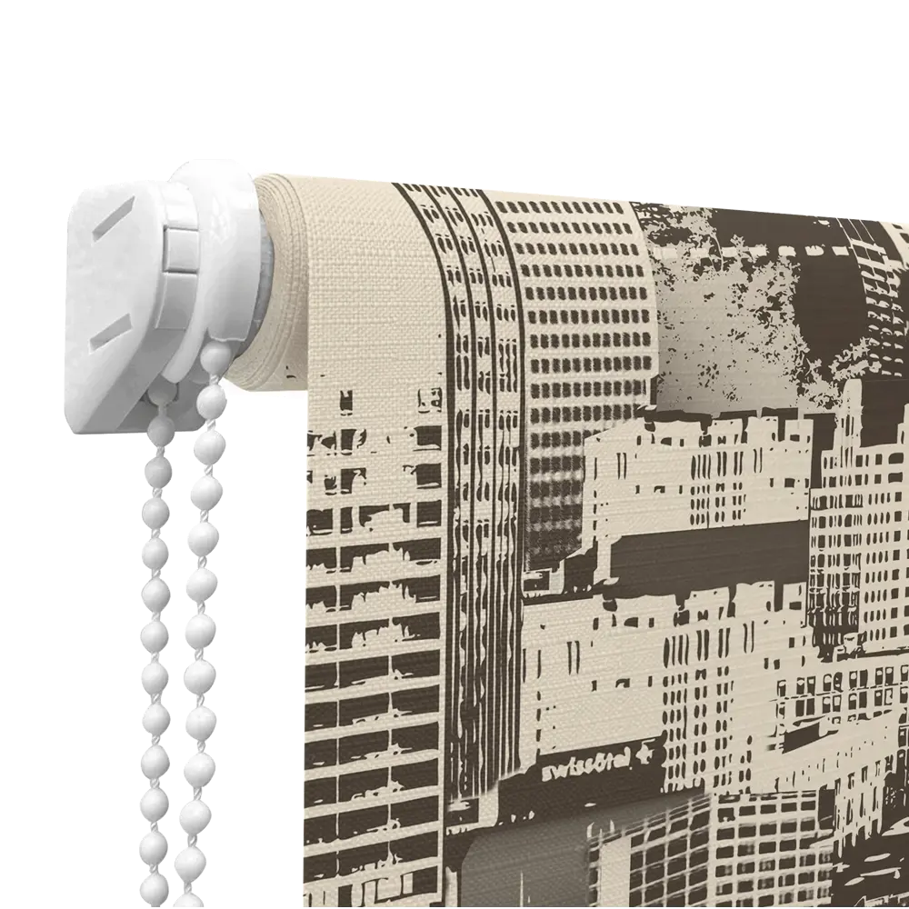 Штора рулонная Мегаполис 50x160 см черно-бежевая DOMLEGRAND STLM-2142183 - Вид №2