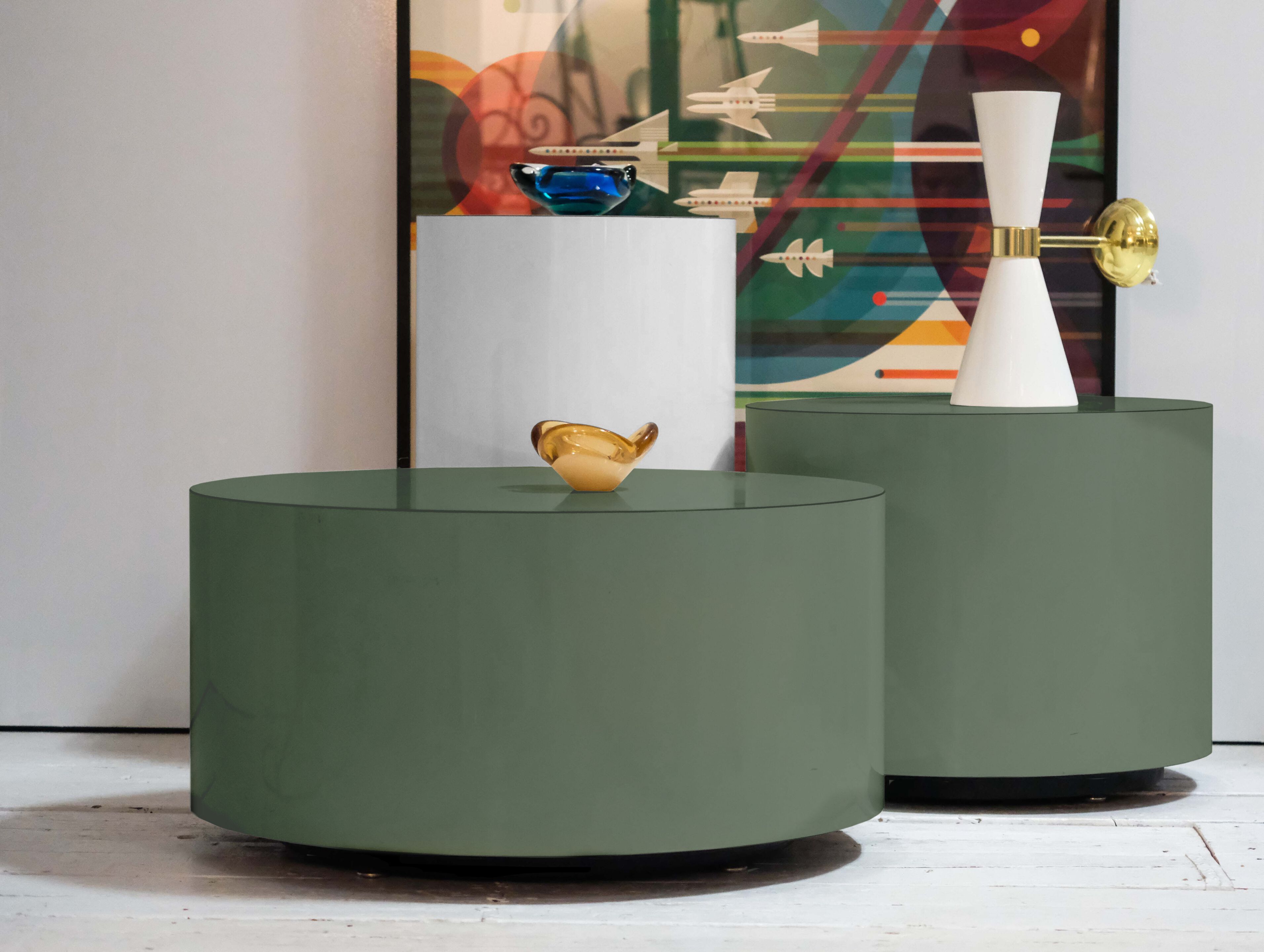 Набор журнальных столиков из ламинированного стекла и металла Jover+Valls Antique Boutique-Luna ARCH-00104161 - Вид №2