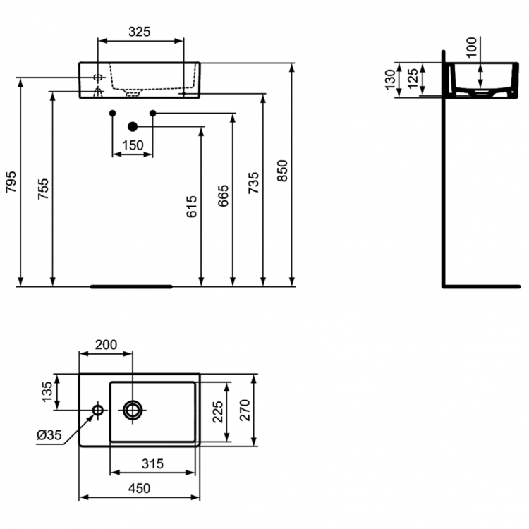 K081701 Раковина 45X27 см Ideal Standard STRADA - Вид №3