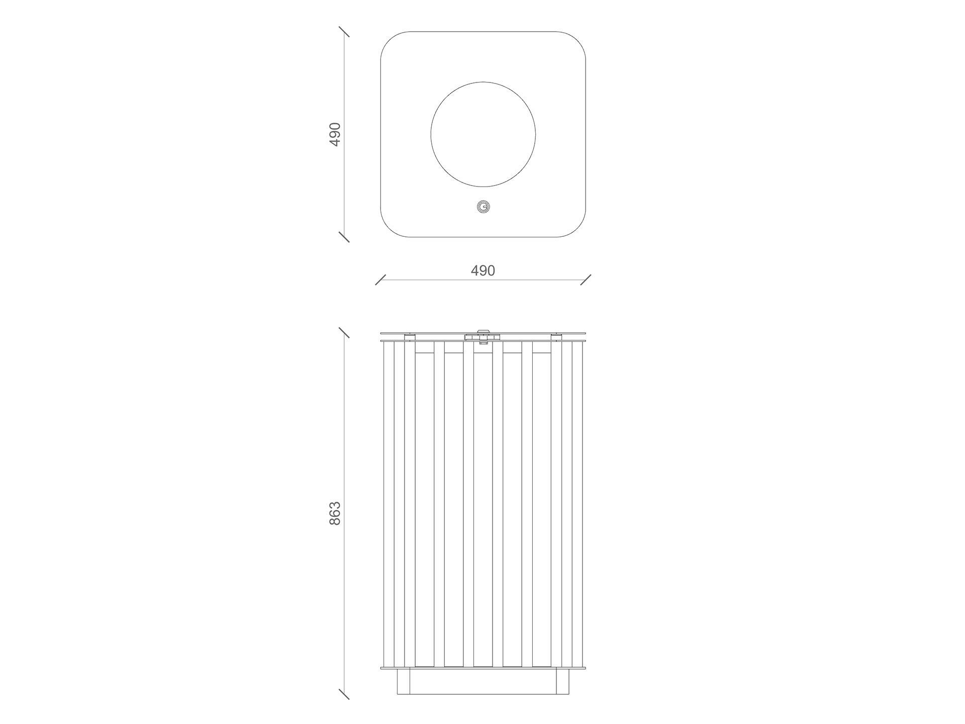 Оцинкованная стальная стойка для мусора Lazzari Spring ARCH-00015635 - Вид №15