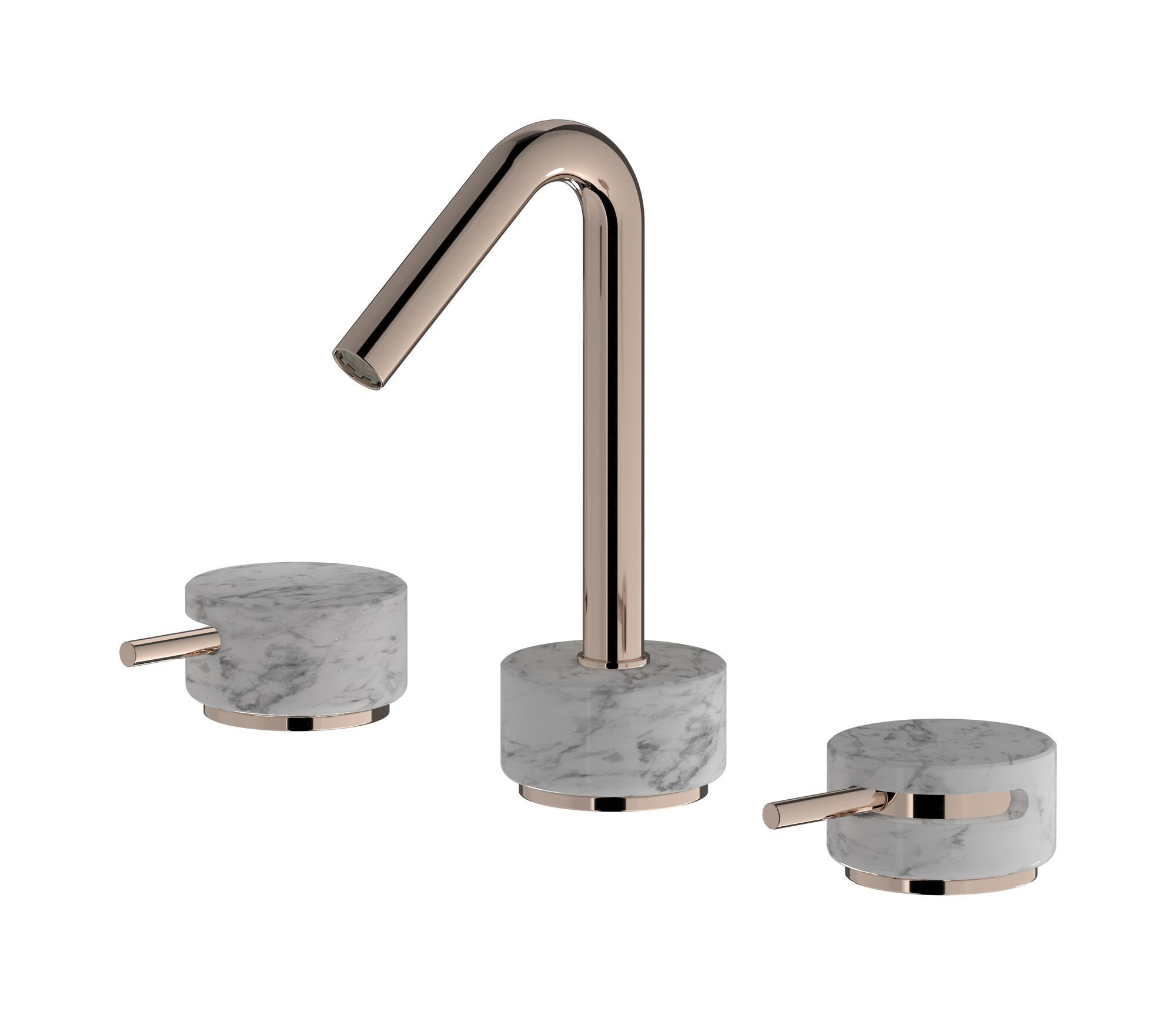 Смеситель для раковины с 3 отверстиями для мраморной столешницы с автоматическим сливом IB мрамор + мрамор Elle ARCH-00040657 - Вид №12