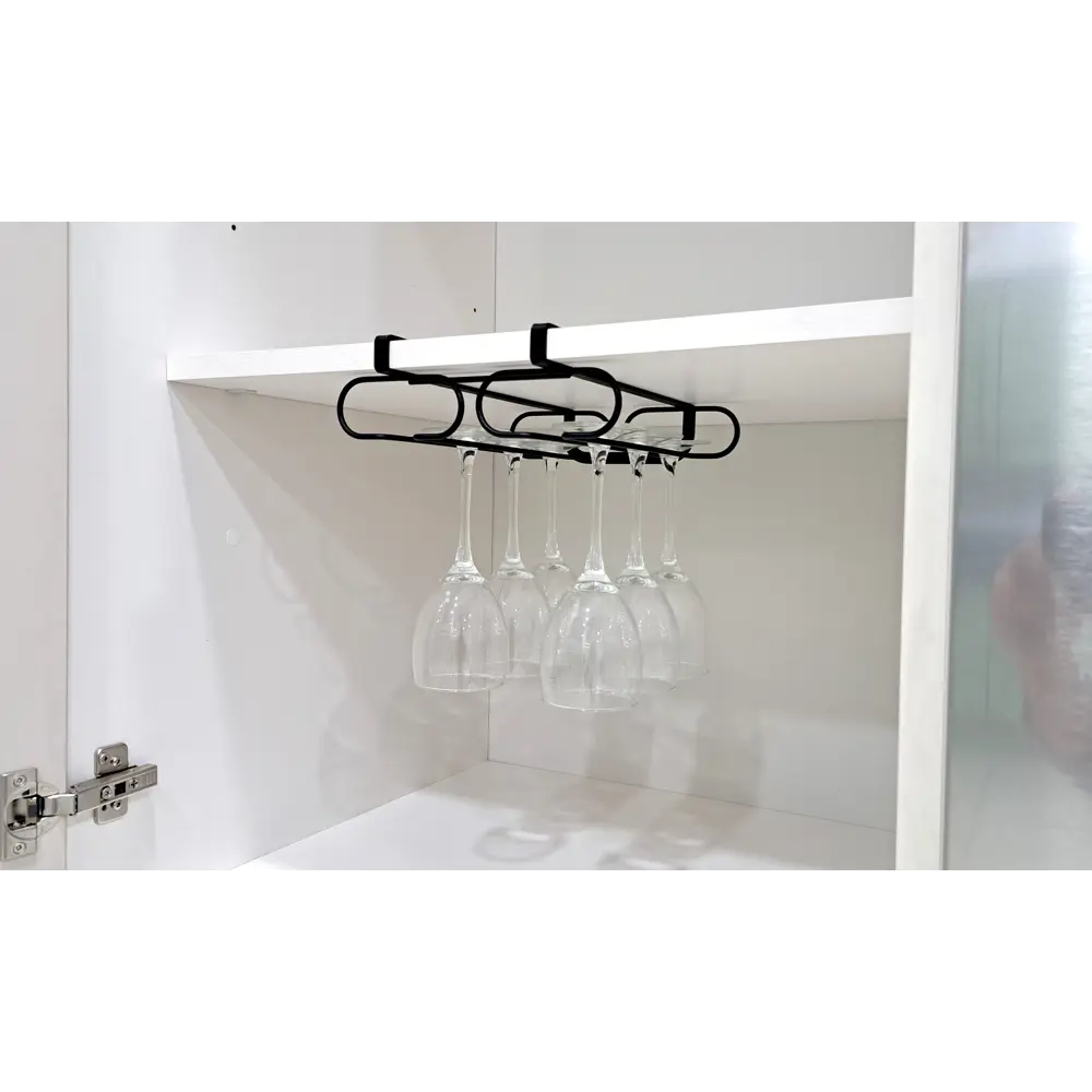 Держатель для бокалов KONSENSA 22x7x27.5 см сталь цвет черный STLM-2144481