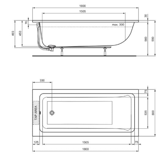 Прямоугольная ванна Ideal Standard La Dolce Vita ARCH-00034110 - Вид №2
