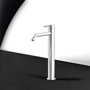 Смеситель для раковины сталь глянцевая с бежевой ручкой Toki Radomonte TKI3LCIL18