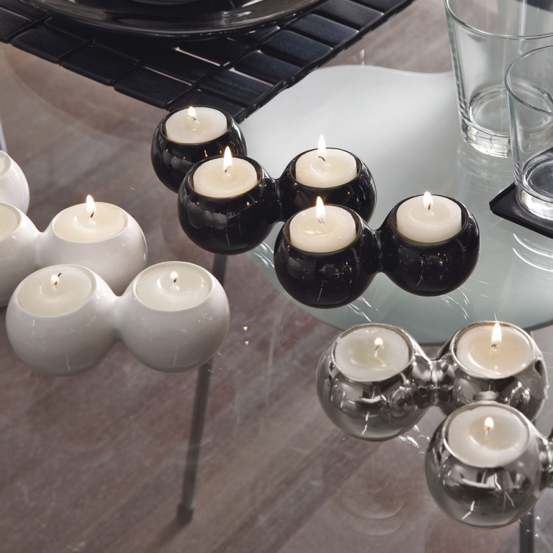 Q155BIX24 Подсвечник Palline Adriani e Rossi белый 