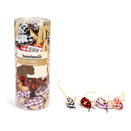 ПР0035423 Игрушка для кошек Мышь пестрая с кошачьей мятой 4см IPTS 