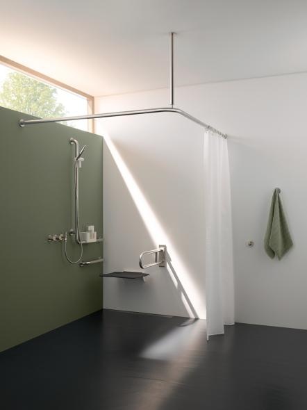 805.33.2S Угловая ручка с держателем для душа, нестандартная длина HEWI Greifen  - Вид №1