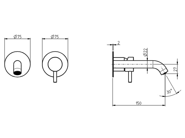 Настенный однорычажный смеситель для раковины Rubinetterie Frattini Pepe XL ARCH-00020938 - Вид №13