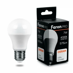 Лампа светодиодная Feron.PRO "Шар" E27 15W 4000K OSRAM LED LB-1015 38036 FERON  00-3956714 Матовый