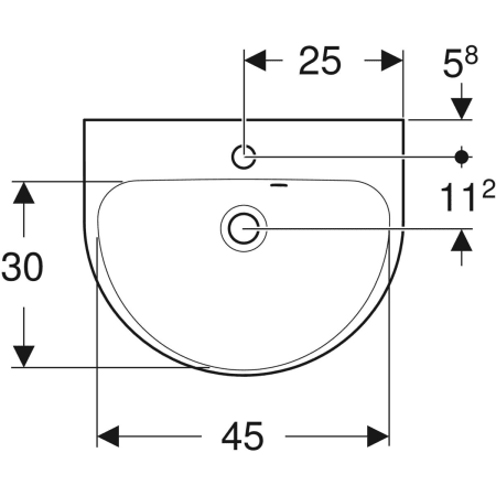 500.376.01.1 Geberit Renova Handwaschbecken mit asymmetrischem Überlauf Geberit  - Вид №7