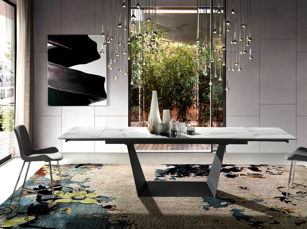 Обеденный стол раздвижной с керамическим топом 180-270 см DT777 от Angel Cerda ANGEL CERDA  289044 Белый  - Вид №9