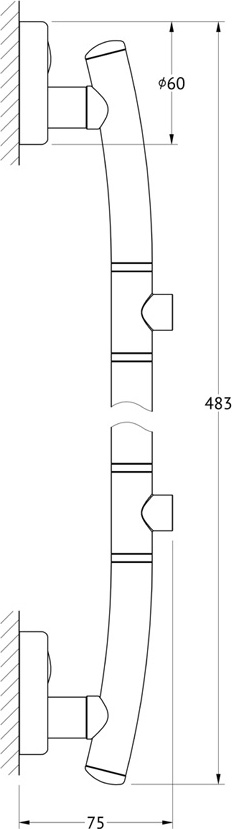 EGL-B Штанга для 2-х аксессуаров 49 cm FBS Ellea - Вид №1