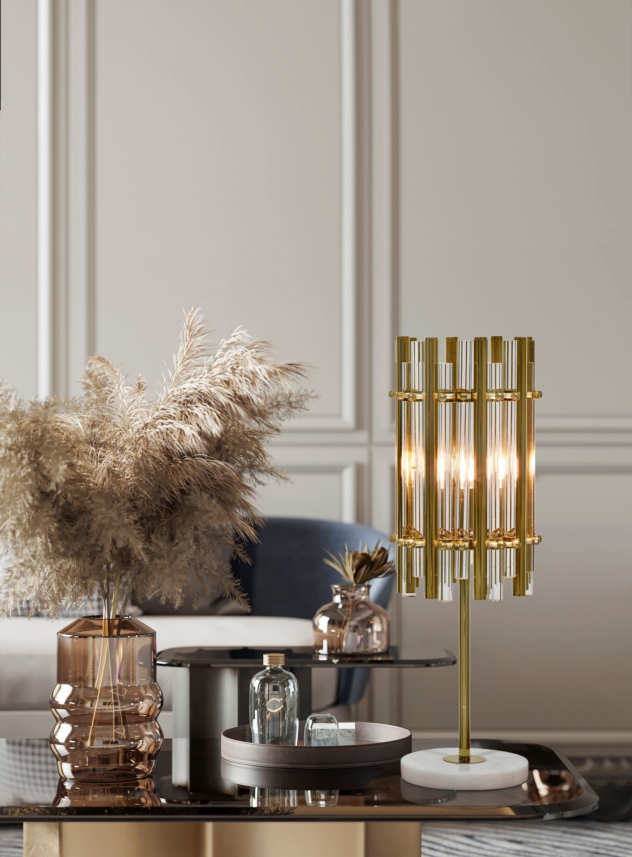 Настольная лампа из нержавеющей стали и стекла K-Lighting Chloe ARCH-00037787 - Вид №3