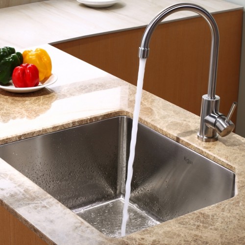 KHU121-23-KPF2160-KSD30SN Накладная раковина на столешницу  прямоугольная Krausru  - Вид №7