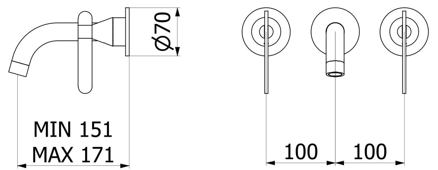 Настенный смеситель для раковины с автоматическим сливом IB Soho ARCH-00146214 - Вид №4
