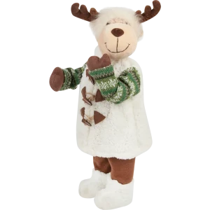 Фигурка декоративная «Лось в жилетке», 70 см, пластик, цвет белый/зелёный