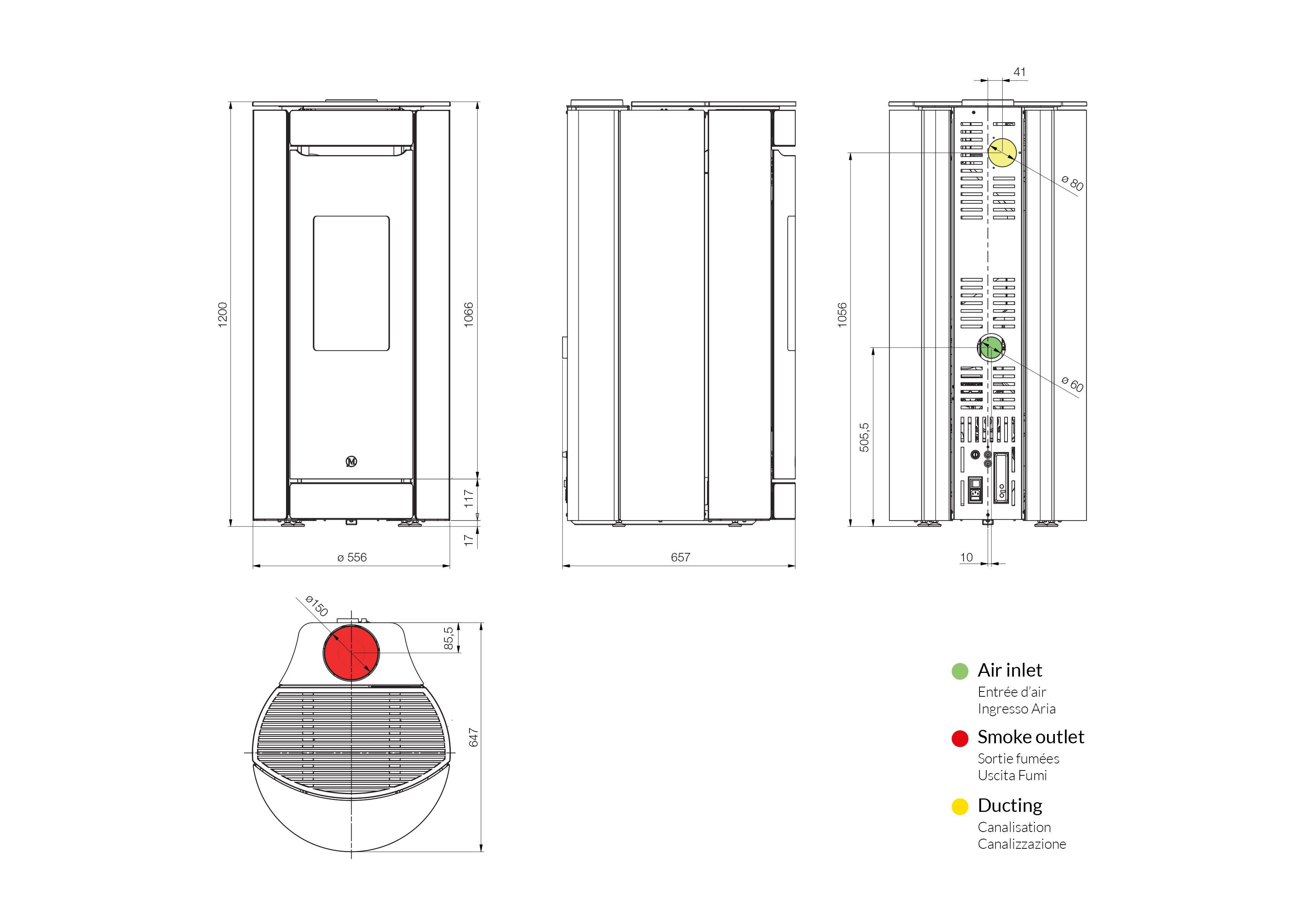 Комбинированная печь для древесных гранул Jolly Mec воздушные системы ARCH-00112296 - Вид №4