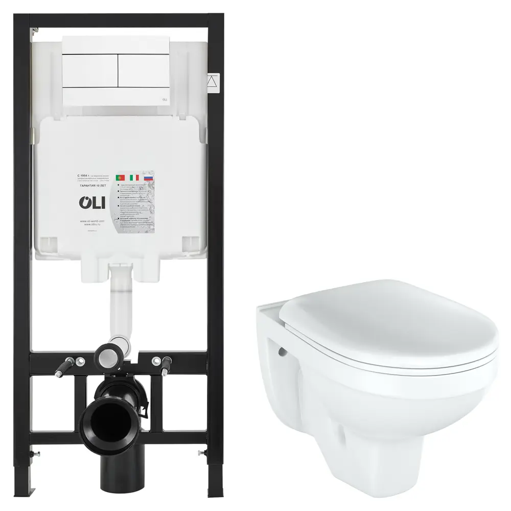 Комплект инсталляции Oli 80 Eco с унитазом тип ободка закрытый Rosa Рио STLM-2210296