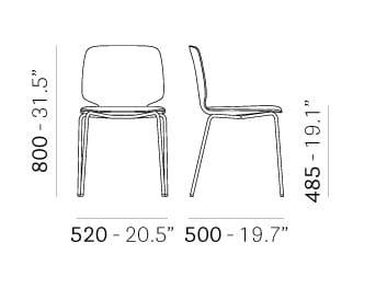 Стул из инженерного пластика с мягким сиденьем Pedrali Babila ARCH-00047988 - Вид №1